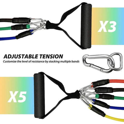 11 Piece Resistance Band Set - Flamin' Fitness