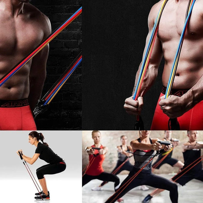 11 Piece Resistance Band Set - Flamin' Fitness
