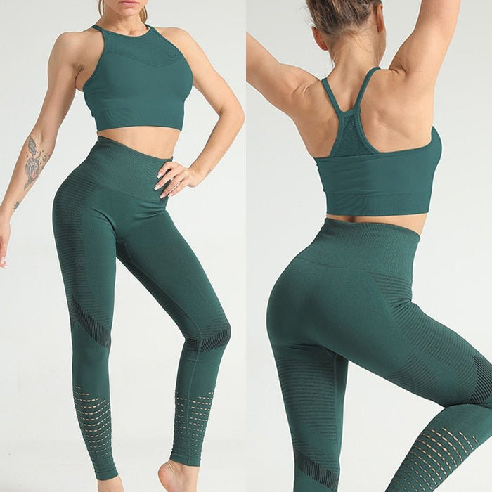 ActiveArrow Performance Open-Shoulder Sports Bra & Leggings Gym Set - Flamin' Fitness