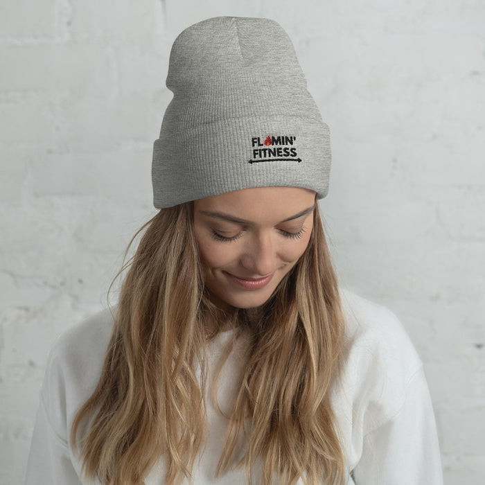 Grey Cuffed Beanie - Flamin' Fitness