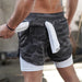 Men's 2-In-1 Camo Sports Shorts - Flamin' Fitness