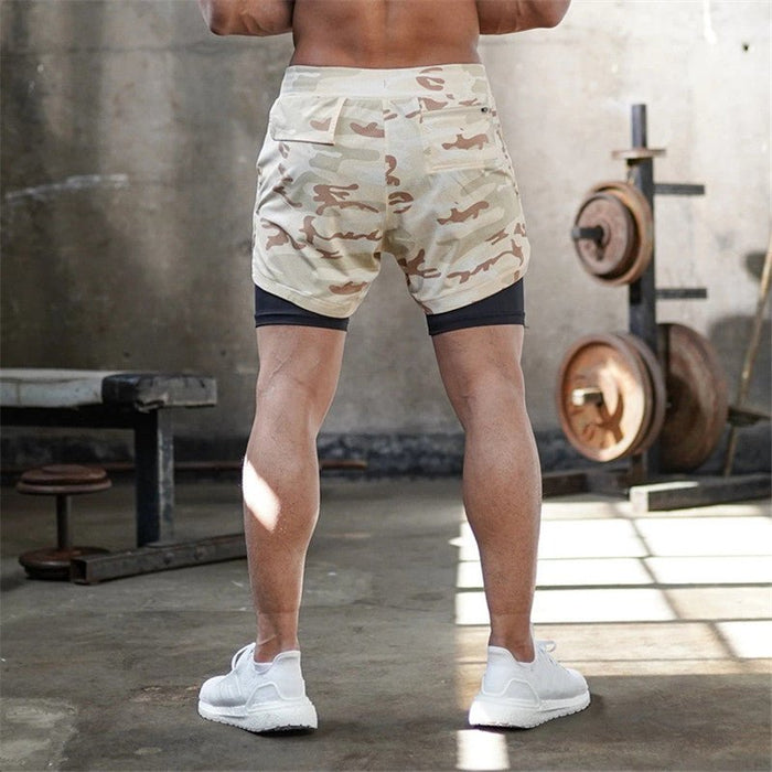 Men's 2-In-1 Camo Sports Shorts - Flamin' Fitness