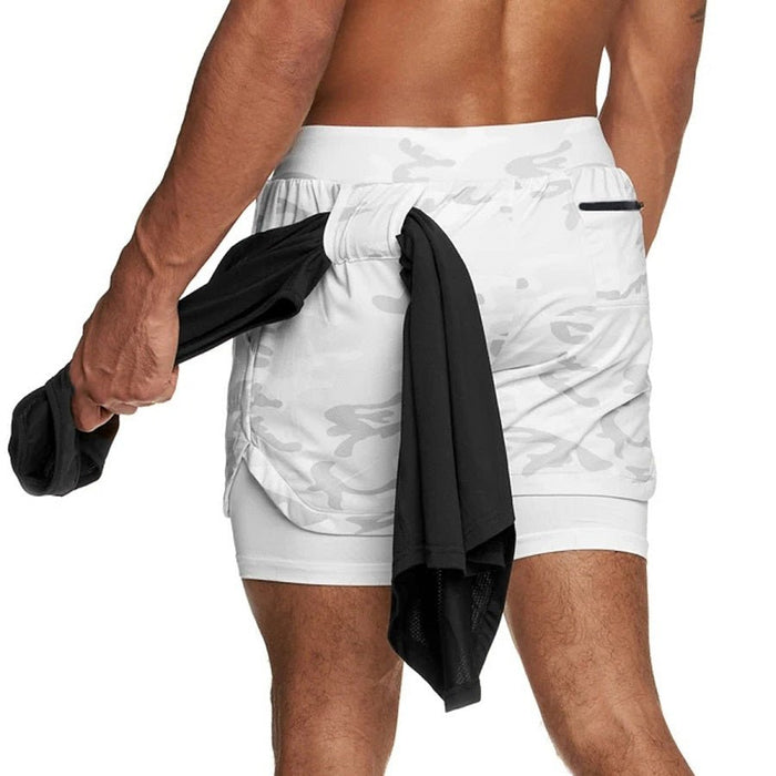 Men's 2-In-1 Camo Sports Shorts - Flamin' Fitness