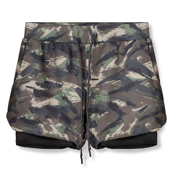 Men's 2-In-1 Camo Sports Shorts - Flamin' Fitness