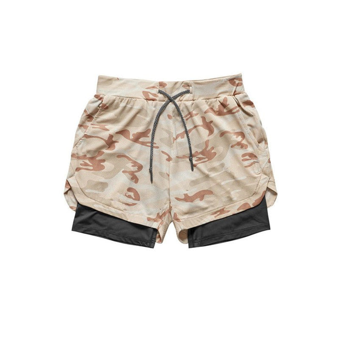 Men's 2-In-1 Camo Sports Shorts - Flamin' Fitness