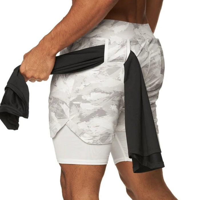 Men's 2-In-1 Camo Sports Shorts - Flamin' Fitness
