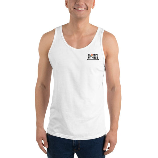 Men's White Tank Top - Flamin' Fitness