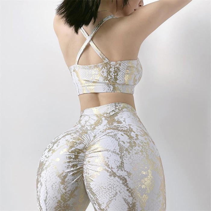 Metallic Print Gym Leggings - Flamin' Fitness