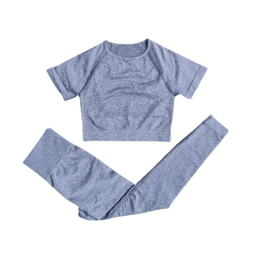 Short Sleeve Top & Leggings Gym Set - Flamin' Fitness