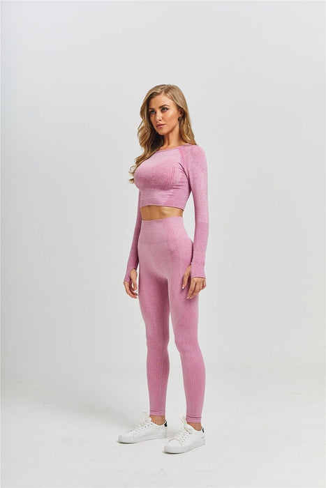 Short Sleeve Top & Leggings Gym Set - Flamin' Fitness