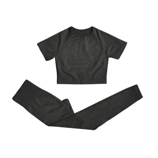 Short Sleeve Top & Leggings Gym Set - Flamin' Fitness
