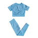 Short Sleeve Top & Leggings Gym Set - Flamin' Fitness