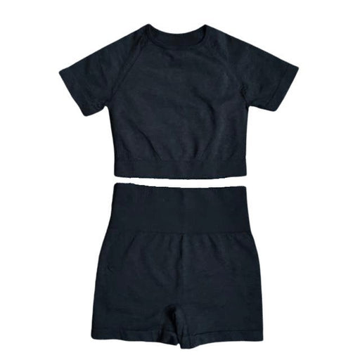 Short Sleeve Top & Shorts Gym Set - Flamin' Fitness