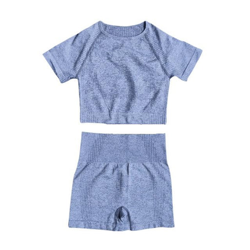 Short Sleeve Top & Shorts Gym Set - Flamin' Fitness