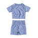Short Sleeve Top & Shorts Gym Set - Flamin' Fitness