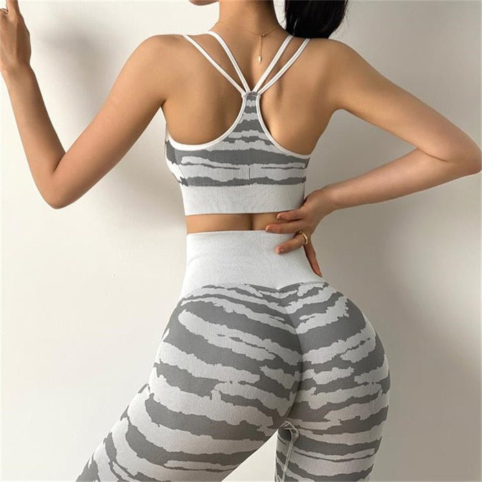 Tiger Print Seamless Gym Set - Flamin' Fitness