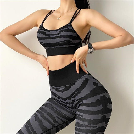 Tiger Print Seamless Gym Set - Flamin' Fitness